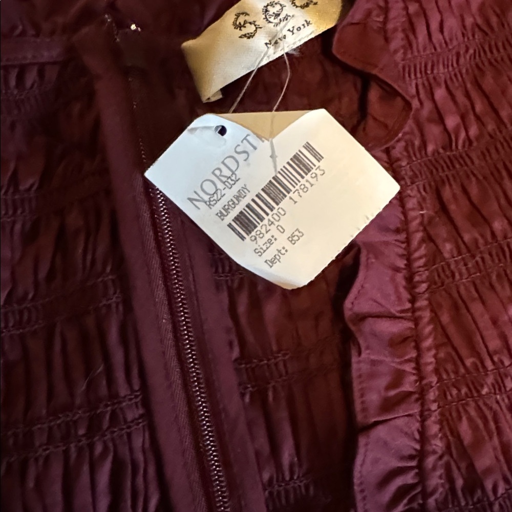 Sea New York Burgundy Long Sleeve Tiered Mini Dress - Picture 5 of 5